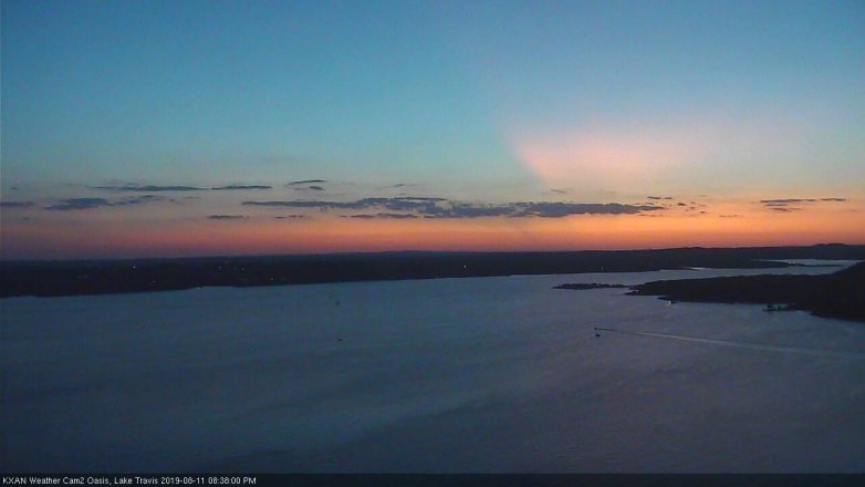 Lake Travis webcam, August 11, 2019 7:40 PM CT