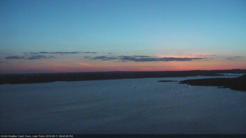 Lake Travis webcam, August 11, 2019 7:45 PM CT