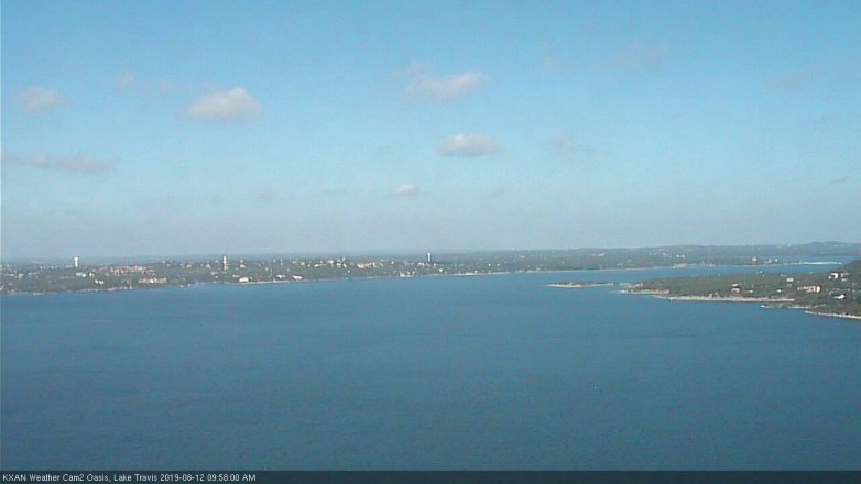 Lake Travis webcam, August 12, 2019 9:00 AM CT