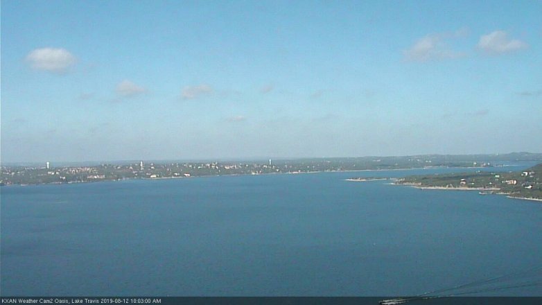 Lake Travis webcam, August 12, 2019 9:05 AM CT