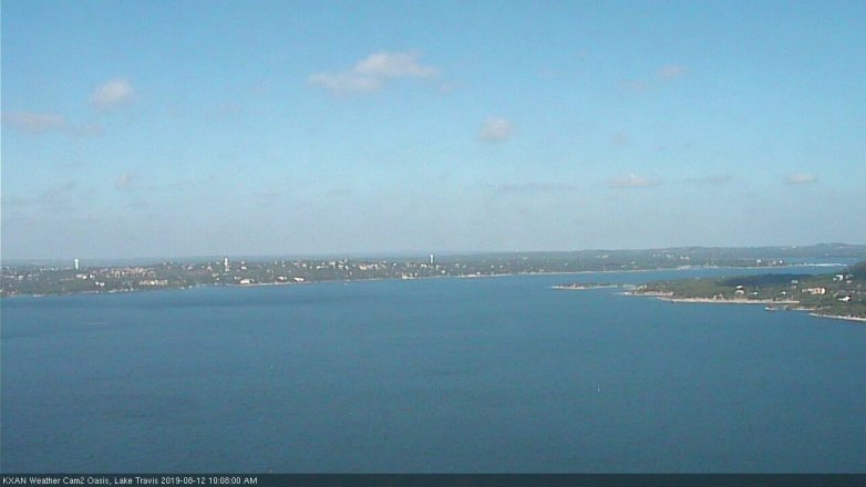 Lake Travis webcam, August 12, 2019 9:10 AM CT