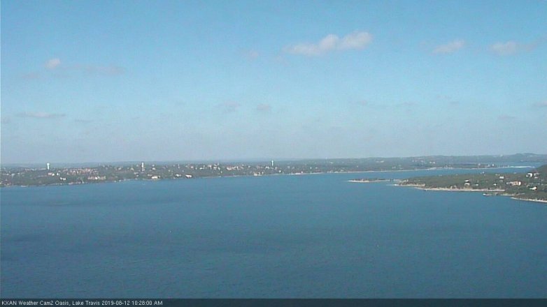 Lake Travis webcam, August 12, 2019 9:30 AM CT
