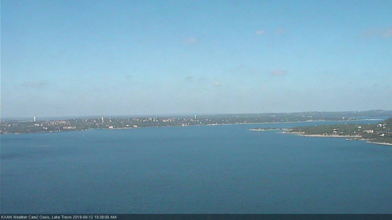 Lake Travis webcam, August 12, 2019 9:40 AM CT