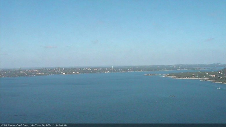 Lake Travis webcam, August 12, 2019 9:45 AM CT