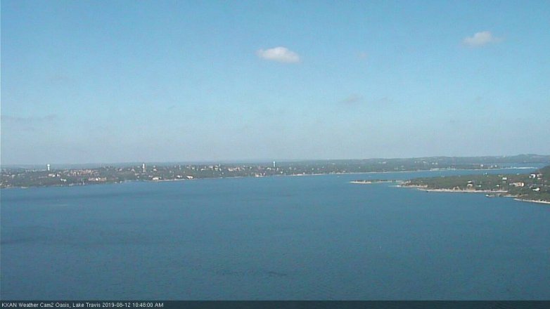 Lake Travis webcam, August 12, 2019 9:50 AM CT