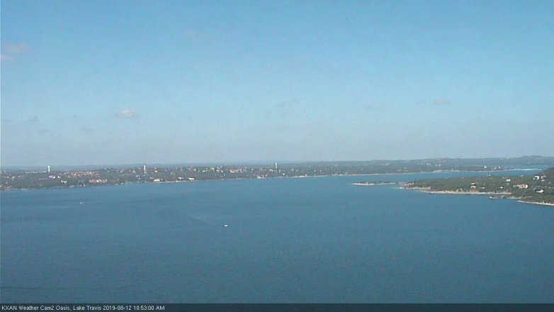 Lake Travis webcam, August 12, 2019 9:55 AM CT