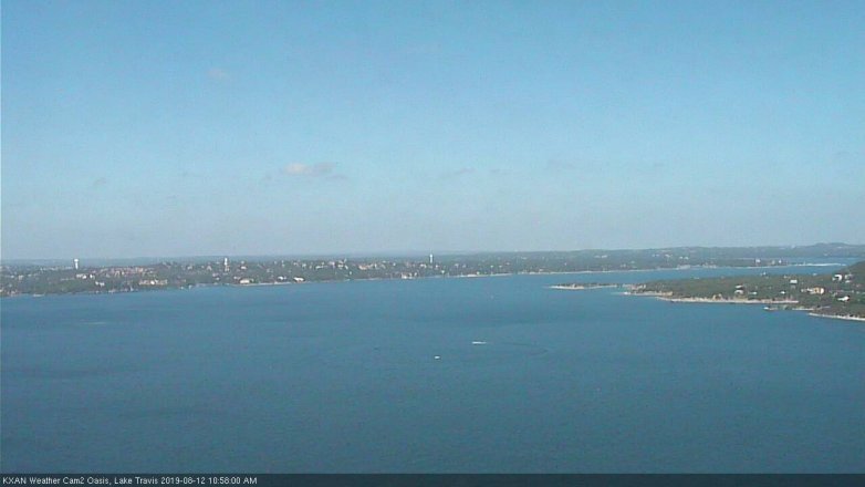 Lake Travis webcam, August 12, 2019 10:00 AM CT