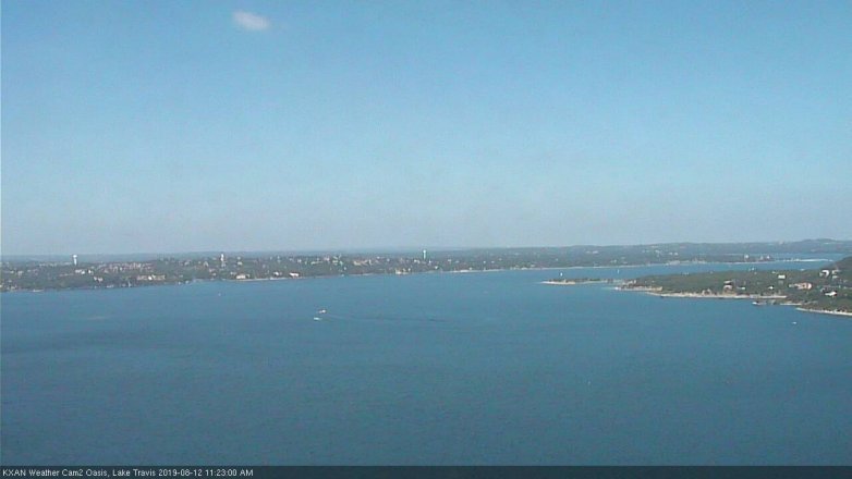 Lake Travis webcam, August 12, 2019 10:25 AM CT