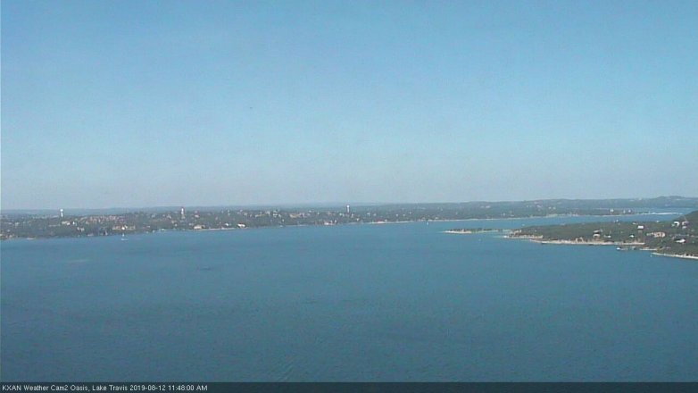 Lake Travis webcam, August 12, 2019 10:50 AM CT