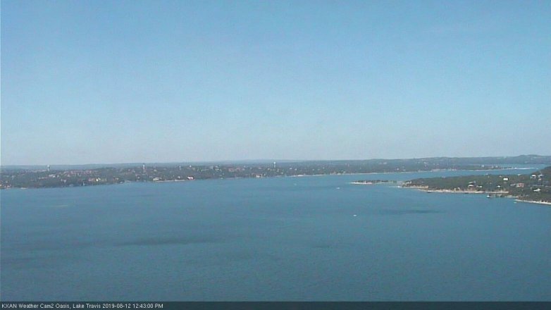 Lake Travis webcam, August 12, 2019 11:45 AM CT