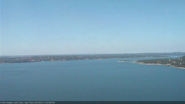 Lake Travis webcam, August 12, 2019 11:55 AM CT