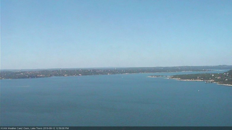 Lake Travis webcam, August 12, 2019 12:00 PM CT