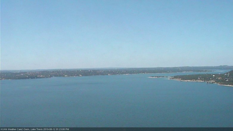 Lake Travis webcam, August 12, 2019 12:25 PM CT