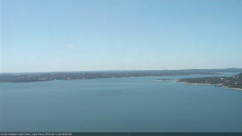 Lake Travis webcam, August 12, 2019 1:30 PM CT