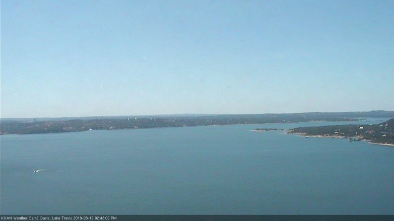 Lake Travis webcam, August 12, 2019 1:45 PM CT