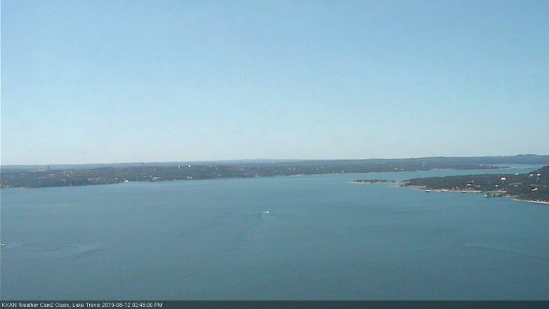 Lake Travis webcam, August 12, 2019 1:50 PM CT