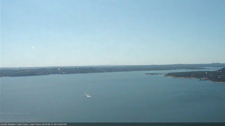 Lake Travis webcam, August 12, 2019 3:20 PM CT