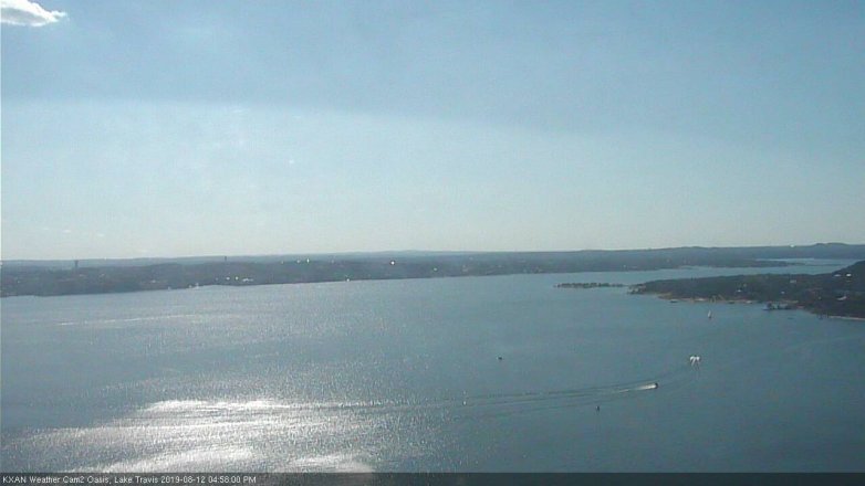 Lake Travis webcam, August 12, 2019 4:00 PM CT