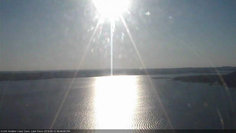 Lake Travis webcam, August 12, 2019 5:50 PM CT