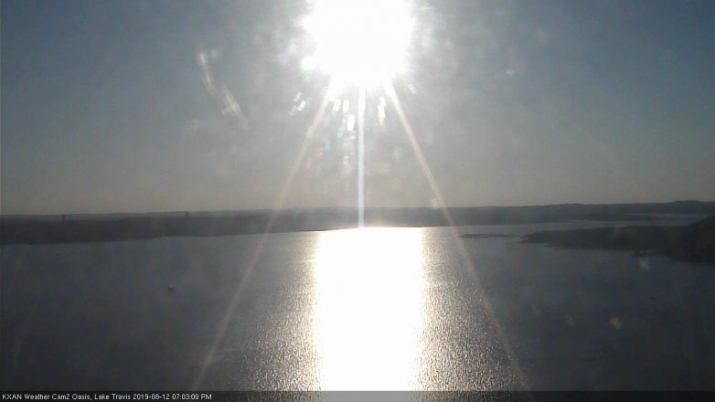 Lake Travis webcam, August 12, 2019 6:05 PM CT