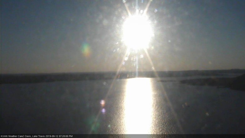 Lake Travis webcam, August 12, 2019 6:30 PM CT