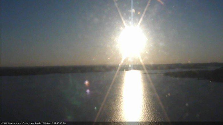 Lake Travis webcam, August 12, 2019 6:45 PM CT