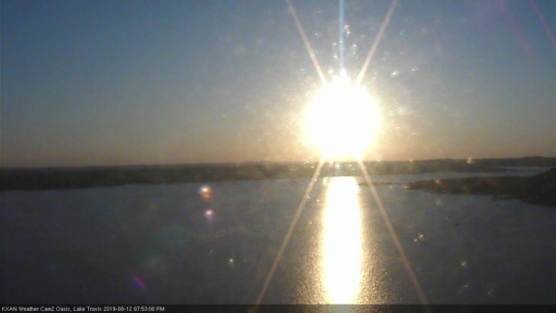 Lake Travis webcam, August 12, 2019 6:55 PM CT