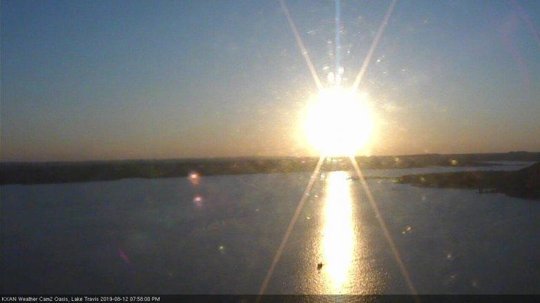 Lake Travis webcam, August 12, 2019 7:00 PM CT