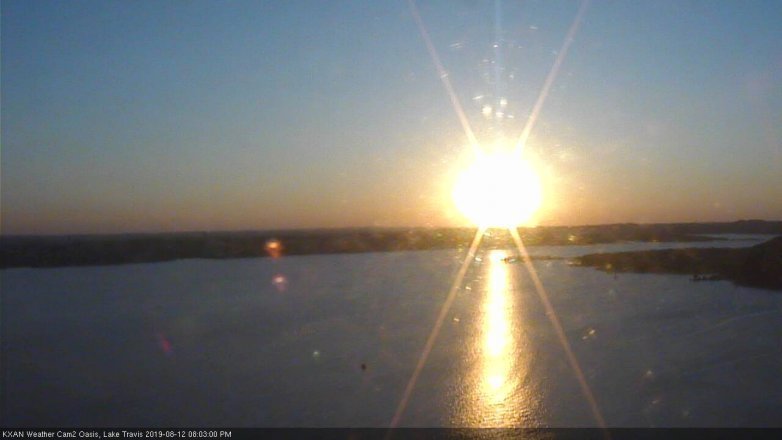Lake Travis webcam, August 12, 2019 7:05 PM CT