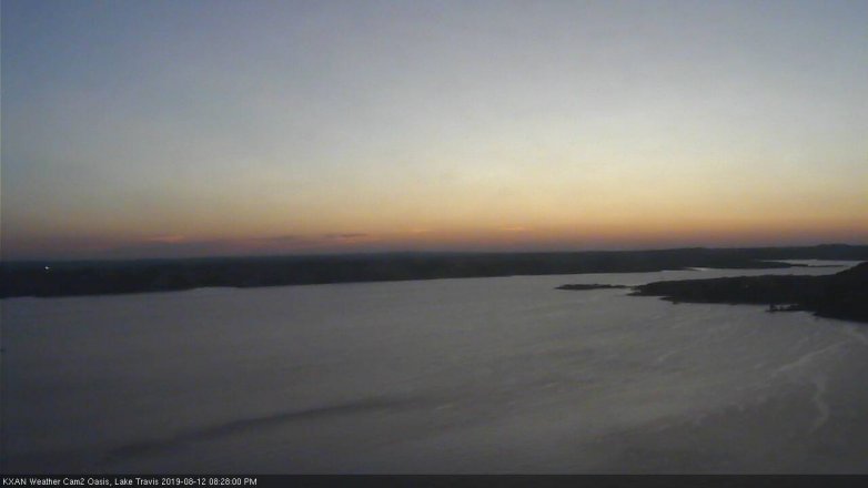 Lake Travis webcam, August 12, 2019 7:30 PM CT