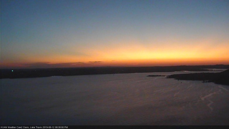 Lake Travis webcam, August 12, 2019 7:40 PM CT