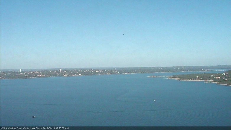 Lake Travis webcam, August 13, 2019 9:00 AM CT