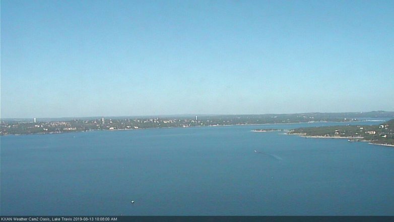 Lake Travis webcam, August 13, 2019 9:10 AM CT