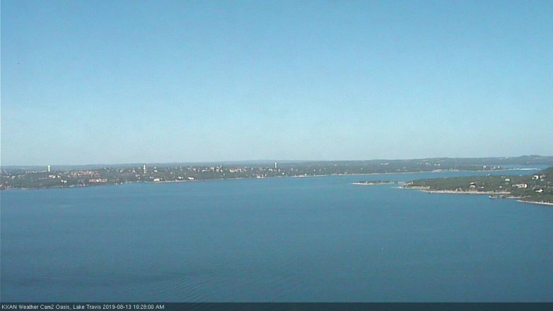 Lake Travis webcam, August 13, 2019 9:30 AM CT