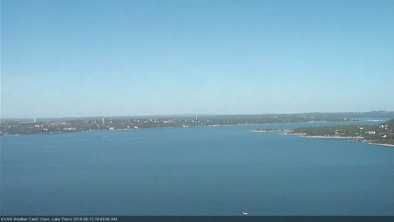 Lake Travis webcam, August 13, 2019 9:45 AM CT