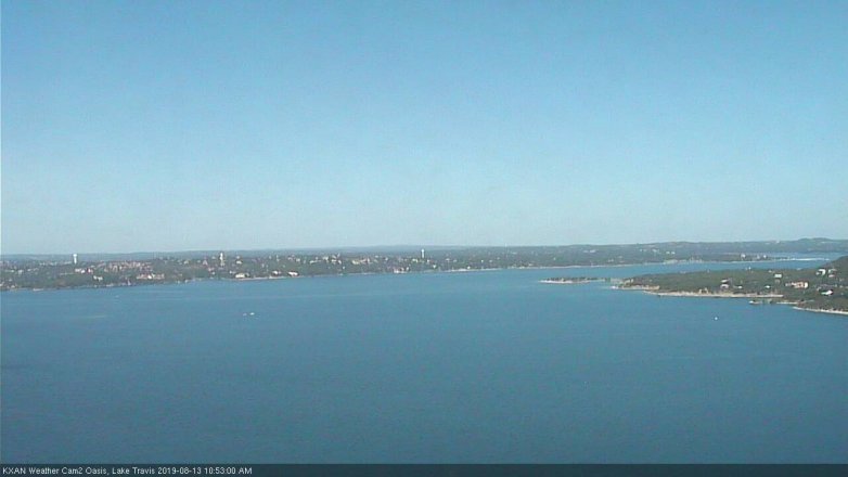Lake Travis webcam, August 13, 2019 9:55 AM CT
