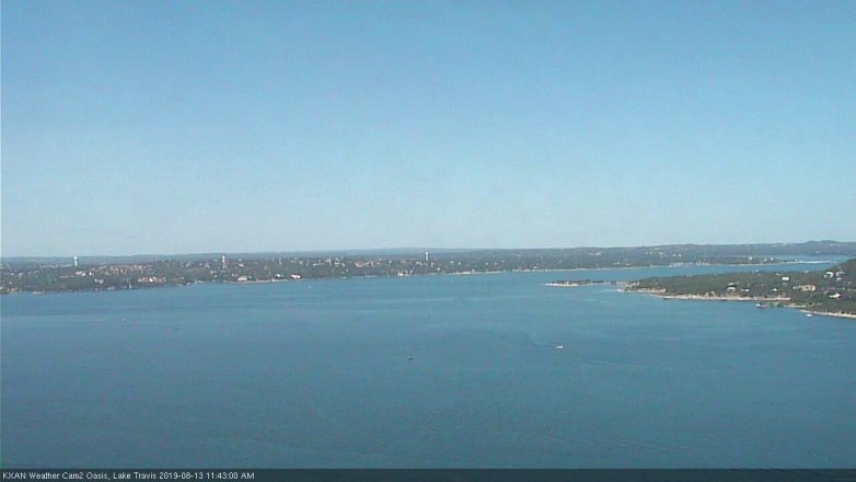 Lake Travis webcam, August 13, 2019 10:45 AM CT