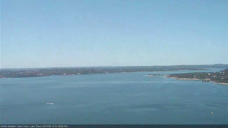 Lake Travis webcam, August 13, 2019 12:30 PM CT