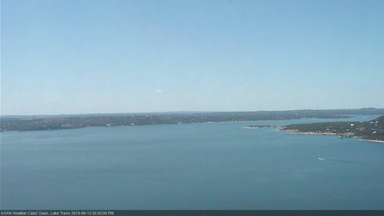 Lake Travis webcam, August 13, 2019 1:05 PM CT