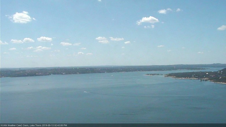 Lake Travis webcam, August 13, 2019 1:45 PM CT
