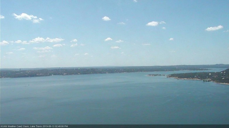 Lake Travis webcam, August 13, 2019 1:50 PM CT
