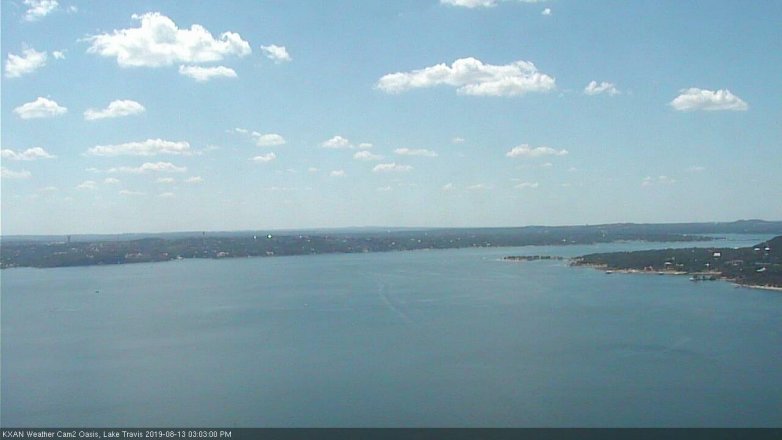 Lake Travis webcam, August 13, 2019 2:05 PM CT