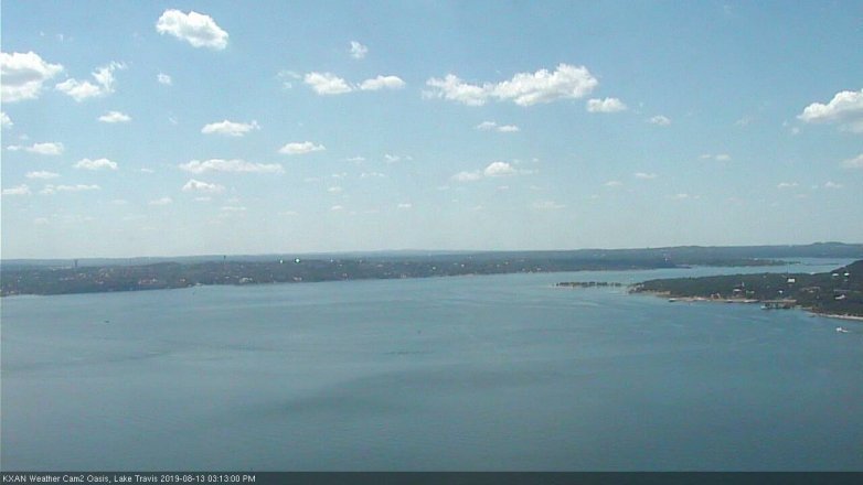 Lake Travis webcam, August 13, 2019 2:15 PM CT