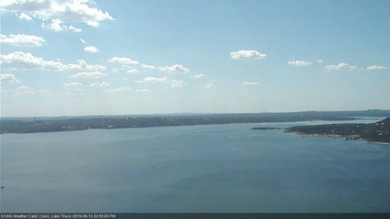 Lake Travis webcam, August 13, 2019 3:00 PM CT