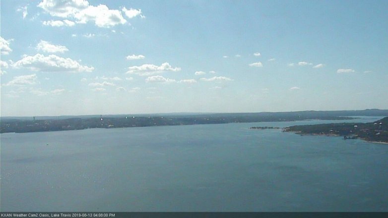 Lake Travis webcam, August 13, 2019 3:10 PM CT