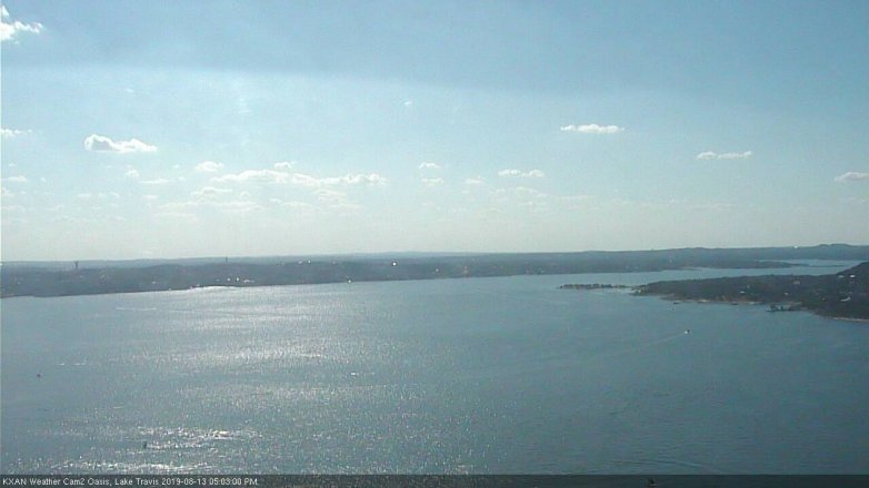 Lake Travis webcam, August 13, 2019 4:05 PM CT