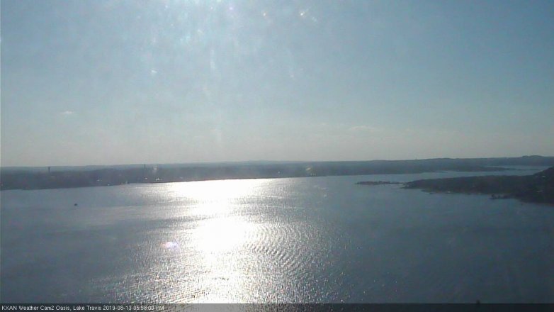 Lake Travis webcam, August 13, 2019 5:00 PM CT