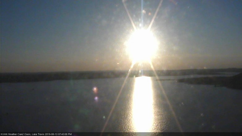 Lake Travis webcam, August 13, 2019 6:45 PM CT