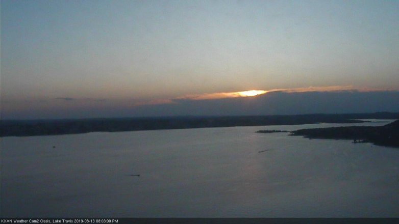 Lake Travis webcam, August 13, 2019 7:05 PM CT