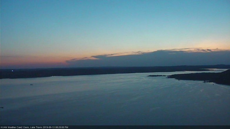 Lake Travis webcam, August 13, 2019 7:30 PM CT